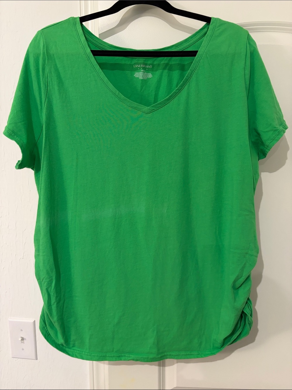 Lane Bryant Green V-Neck Short Sleeve Tee